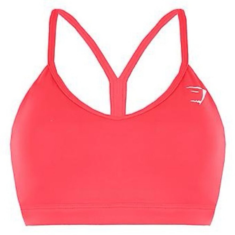 Gymshark | Raspberry Red V-Neck Training Womens Sports Bra | Size Large - Picture 2 of 8